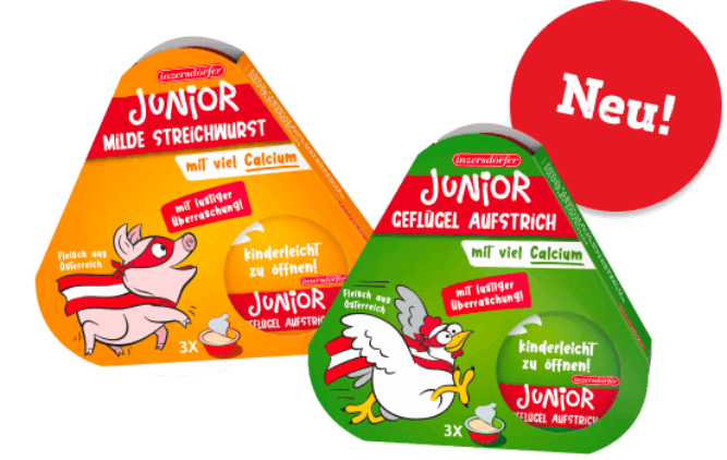 Neu: Junior Aufstriche milde Streichwurst und Geflügel